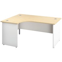 Jemini Switch 1600mm Two-Tone Corner Desk, Left Hand, White Panel End Leg, Maple Jemini Switch 1600mm Two-Tone Corner Desk, Left Hand, White Panel End Leg, Maple