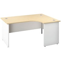 Jemini Switch 1600mm Two-Tone Corner Desk, Right Hand, White Panel End Leg, Maple Jemini Switch 1600mm Two-Tone Corner Desk, Right Hand, White Panel End Leg, Maple