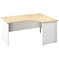 Jemini Switch 1800mm Two-Tone Corner Desk, Right Hand, White Panel End Leg, Maple Jemini Switch 1800mm Two-Tone Corner Desk, Right Hand, White Panel End Leg, Maple