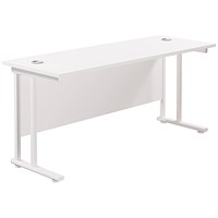 Jemini 1800mm Slim Rectangular Desk, White Cantilever Leg, White Jemini 1800mm Slim Rectangular Desk, White Cantilever Leg, White