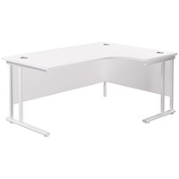 Jemini 1600mm Corner Desk, Right Hand, White Double Cantilever Legs, White Jemini 1600mm Corner Desk, Right Hand, White Double Cantilever Legs, White