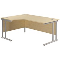 Jemini 1800mm Corner Desk, Left Hand, Silver Double Cantilever Legs, Maple Jemini 1800mm Corner Desk, Left Hand, Silver Double Cantilever Legs, Maple