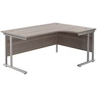 Jemini 1800mm Corner Desk, Right Hand, Silver Double Cantilever Legs, Grey Oak Jemini 1800mm Corner Desk, Right Hand, Silver Double Cantilever Legs, Grey Oak