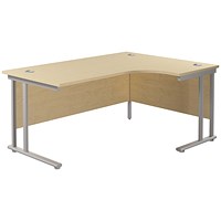 Jemini 1800mm Corner Desk, Right Hand, Silver Double Cantilever Legs, Maple Jemini 1800mm Corner Desk, Right Hand, Silver Double Cantilever Legs, Maple