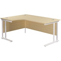 Jemini 1800mm Corner Desk, Left Hand, White Double Cantilever Legs, Maple Jemini 1800mm Corner Desk, Left Hand, White Double Cantilever Legs, Maple