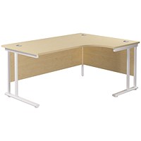Jemini 1800mm Corner Desk, Right Hand, White Double Cantilever Legs, Maple Jemini 1800mm Corner Desk, Right Hand, White Double Cantilever Legs, Maple