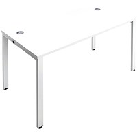Jemini 1 Person Bench Desk, 1400mm (800mm Deep), White Frame, White Jemini 1 Person Bench Desk, 1400mm (800mm Deep), White Frame, White