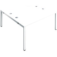 Jemini 2 Person Bench Desk, Back to Back, 2 x 1400mm (800mm Deep), White Frame, White Jemini 2 Person Bench Desk, Back to Back, 2 x 1400mm (800mm Deep), White Frame, White