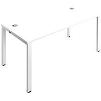 Jemini 1 Person Bench Desk, 1600mm (800mm Deep), White Frame, White Jemini 1 Person Bench Desk, 1600mm (800mm Deep), White Frame, White