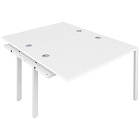 Jemini 2 Person Bench Desk Extension, Back to Back, 2 x 1600mm (800mm Deep), White Frame, White Jemini 2 Person Bench Desk Extension, Back to Back, 2 x 1600mm (800mm Deep), White Frame, White