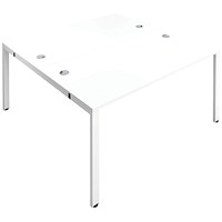 Jemini 2 Person Bench Desk, Back to Back, 2 x 1600mm (800mm Deep), White Frame, White Jemini 2 Person Bench Desk, Back to Back, 2 x 1600mm (800mm Deep), White Frame, White