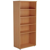 Jemini Tall Wooden Bookcase, 4 Shelves, 1800mm High, Beech Jemini Tall Wooden Bookcase, 4 Shelves, 1800mm High, Beech