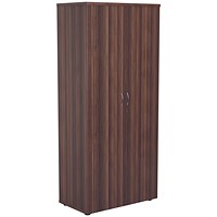 Jemini Tall Wooden Cupboard, 4 Shelves, 1800mm High, Walnut Jemini Tall Wooden Cupboard, 4 Shelves, 1800mm High, Walnut