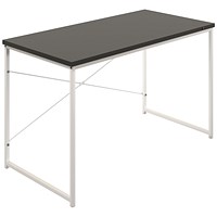 Okoform Rectangular Heated Desk, 1200mm, Black Top, White Legs