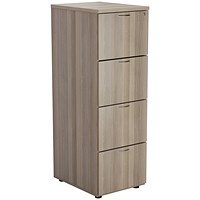 Jemini Essentials Foolscap Filing Cabinet, 4 Drawer, Grey Oak