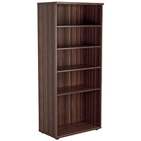 Jemini Tall Wooden Bookcase, 4 Shelves, 1800mm High, Walnut Jemini Tall Wooden Bookcase, 4 Shelves, 1800mm High, Walnut