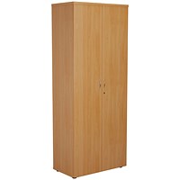 Jemini Extra Tall Wooden Cupboard, 4 Shelves, 2000mm High, Beech Jemini Extra Tall Wooden Cupboard, 4 Shelves, 2000mm High, Beech