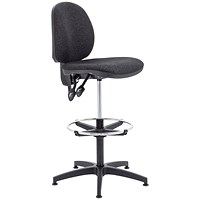 Arista High Rise Chair, Adjustable Footrest, Charcoal