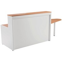 Jemini Two-Tone Reception Unit with Extension, 1400x800x740mm, Beech & White Jemini Two-Tone Reception Unit with Extension, 1400x800x740mm, Beech & White
