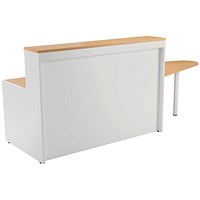 Jemini Two-Tone Reception Unit with Extension, 1600x800x740mm, Oak & White