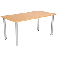 Jemini Rectangular Meeting Table, 1600x800mm, Beech