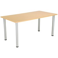 Jemini Rectangular Meeting Table, 1600x800mm, Oak