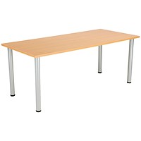 Jemini Rectangular Meeting Table, 1800x800mm, Beech