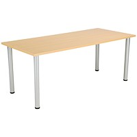 Jemini Rectangular Meeting Table, 1800x800mm, Oak