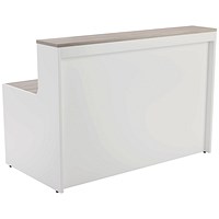 Jemini Two-Tone Reception Unit, 1400x800x740mm, Grey Oak & White Jemini Two-Tone Reception Unit, 1400x800x740mm, Grey Oak & White