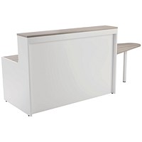 Jemini Two-Tone Reception Unit with Extension, 1600x800x740mm, Grey Oak & White