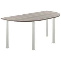 Jemini Semi Circular Multipurpose Table, 1600x800mm, Grey Oak
