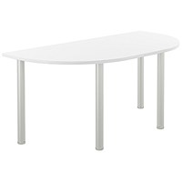 Jemini Semi Circular Multipurpose Table, 1600x800mm, White