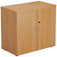 First Desk High Wooden Storage Cupboard, 1 Shelf, 730mm High, Beech