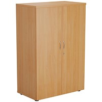 First Medium Wooden Storage Cupboard, 3 Shelves, 1200mm High, Beech