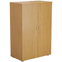 First Medium Wooden Storage Cupboard, 3 Shelves, 1200mm High, Oak