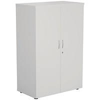 First Medium Wooden Storage Cupboard, 3 Shelves, 1200mm High, White