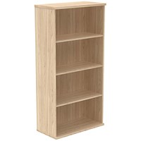 Polaris Tall Bookcase, 3 Shelves, 1592mm High, Oak