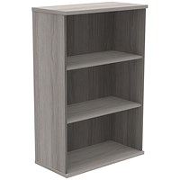 Polaris Medium Bookcase, 2 Shelves, 1204mm High, Grey Oak