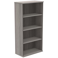 Polaris Tall Bookcase, 3 Shelves, 1592mm High, Grey Oak