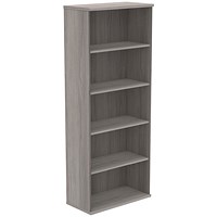 Polaris Extra Tall Bookcase, 4 Shelves, 1980mm High, Grey Oak Polaris Extra Tall Bookcase, 4 Shelves, 1980mm High, Grey Oak