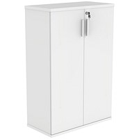 Polaris Medium Cupboard, 2 Shelves, 1204mm High, White