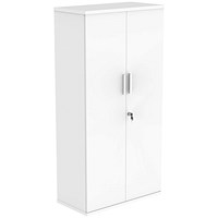 Polaris Tall Cupboard, 3 Shelves, 1592mm High, White