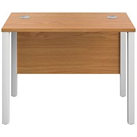 Jemini 1000mm Slim Rectangular Desk, White Goal Post Leg, Oak Jemini 1000mm Slim Rectangular Desk, White Goal Post Leg, Oak