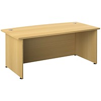 Avior Bow Fronted 2000mm Executive Desk, Oak Avior Bow Fronted 2000mm Executive Desk, Oak