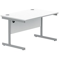 Polaris 1200mm Rectangular Desk, White Cantilever Leg, White