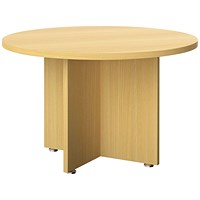 Avior Executive Circular Meeting Table 1200x1200x750mm Nova Oak