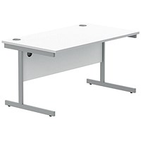 Polaris 1400mm Rectangular Desk, White Cantilever Leg, White
