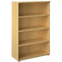 Avior Executive Tall Bookcase, 3 Shelves, 1560mm High, Oak