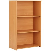 Serrion Premium Medium Bookcase, 2 Shelves, 1200mm High, Beech