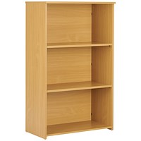 Serrion Premium Medium Bookcase, 2 Shelves, 1200mm High, Oak